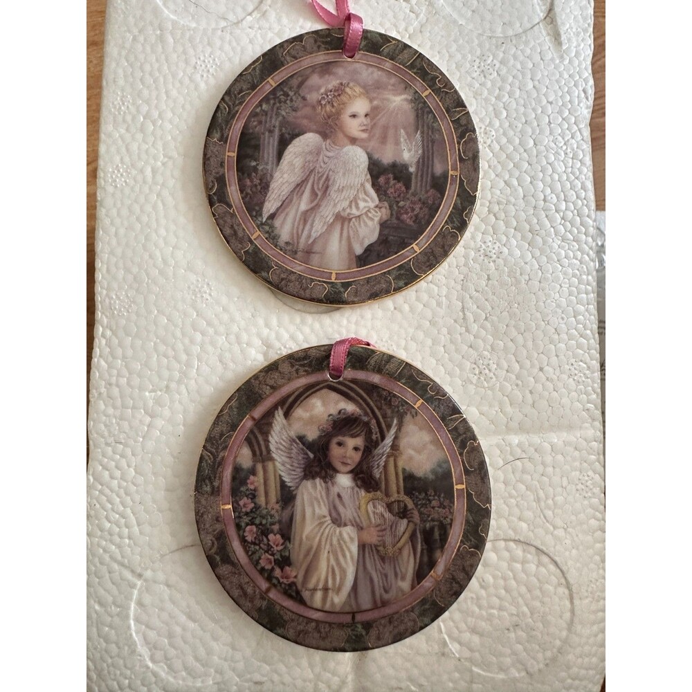 The Bradford Editions Garden Of Innocence Peace And Harmony  Ornaments COA